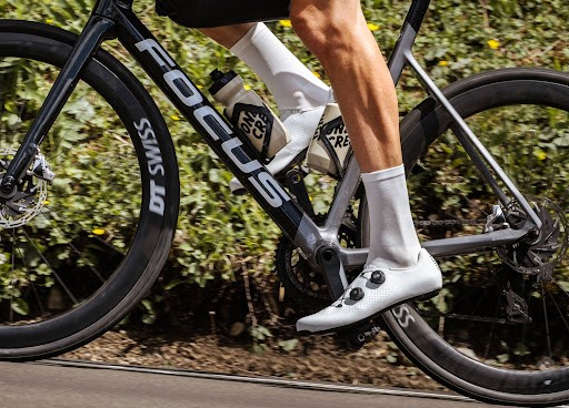 White cycling shoes