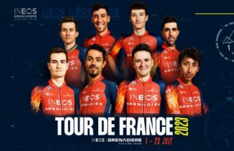 Montage of all the INEOS Grenadiers team for the 2023 Tour de France