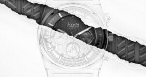 teaser image of a see through watch with a tyre mark behind it.