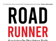 Image of the cover of Road Runner: Surviving on the Urban Trails which shows a silhouette of a male running through a cityscape.