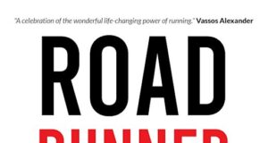 Image of the cover of Road Runner: Surviving on the Urban Trails which shows a silhouette of a male running through a cityscape.