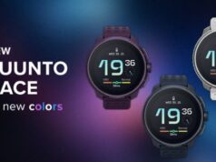 3 Suunto watch faces and the words New Suunto Race all new colors