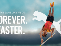 A person pole vaulting. text reads: See the game like we do. Forever. Faster.