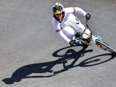 Young woman on a BMX