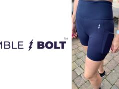A photo of Bimble & Bolt 6 inch shorts with the company logo