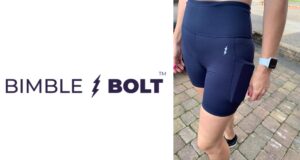 A photo of Bimble & Bolt 6 inch shorts with the company logo