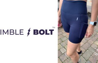 A photo of Bimble & Bolt 6 inch shorts with the company logo