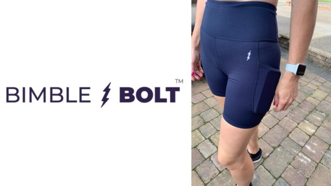 A photo of Bimble & Bolt 6 inch shorts with the company logo