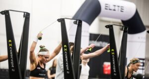 Woman on a gym machine