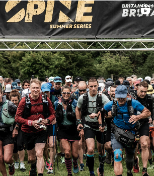 Runners on a start line set off with smiles on their faces