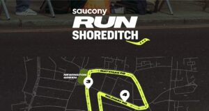 A map showing a route around London