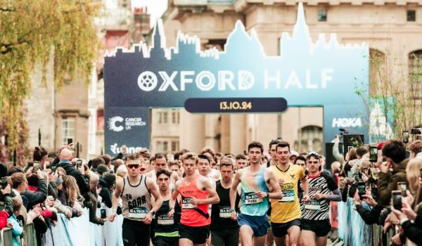 Runners on the start line of Oxford Half