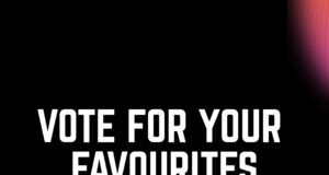 White text on black background: Vote for your favourites