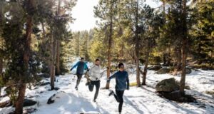 3 runners in the snow