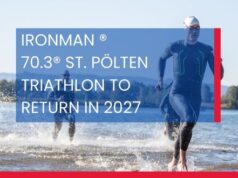 Text reads IRONMAN ® 70.3® St. Pölten triathlon to return in 2027
