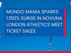 Mondo Mania sparks huge surge in ticket demand Photo of a pole vault bar and the words MONDO MANIA SPARKS 1,150% SURGE IN NOVUNA LONDON ATHLETICS MEET TICKET SALES