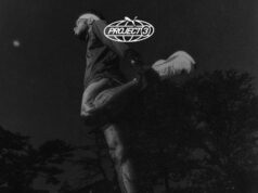 Black and white photo of a man running.