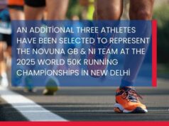 White text over a man running on a road reads: An additional three athletes have been selected to represent the Novuna GB & NI Team at the 2025 World 50k Running Championships in New Delhi