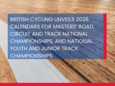 Text: British Cycling unveils 2026 calendars for Masters’ Road, Circuit and Track National Championships, and National Youth and Junior Track Championships