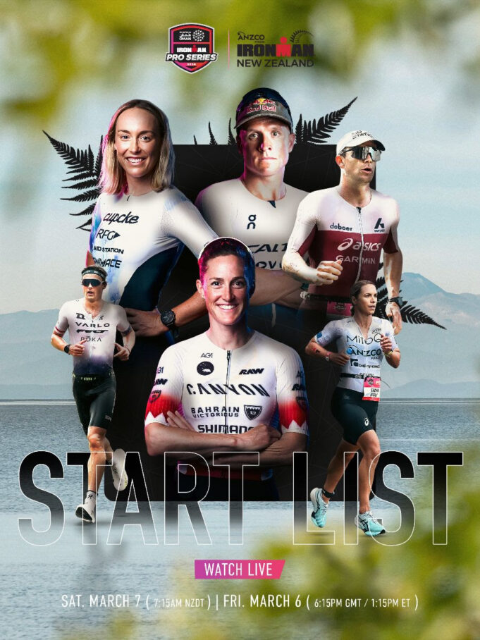 Montage of athletes competing in the triathlon