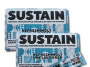 Blue and white packaging containing electrolyte powder