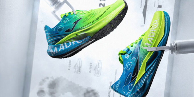 Joma Madrid two bright green and blue running shoes