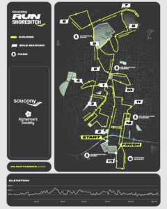 A map showing the route