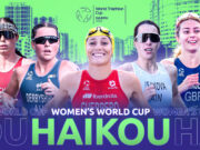 World class women set for Haikou sprint distance clash Montage of head and shoulders of 5 top female athletes on the Haikou start list