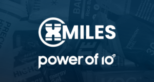 X Miles and Power of 10 logos