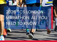 Text over a photo of runners' feet in a road race reads: 2026 TCS LONDON MARATHON: ALL YOU NEED TO KNOW
