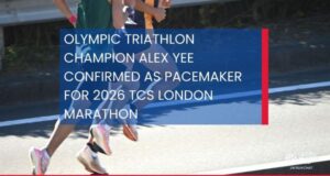 Text reads: Olympic triathlon champion Alex Yee confirmed as pacemaker for 2026 TCS London Marathon