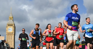 Runners pass by the Elizabeth Tower/Big Ben