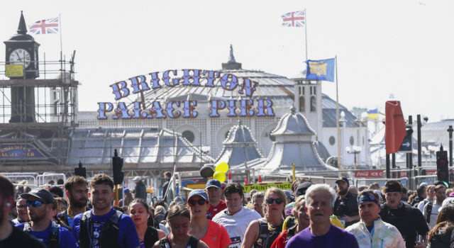 Brighton Marathon is a record breaker Runners pass the Brighton Palace pier