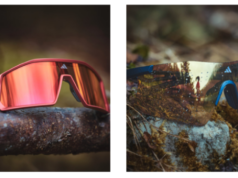 adidas Sport eyewear collabs with Toni McCann A montage of 4 photos showing Toni running and a few arty shots of sunglasses on rocks