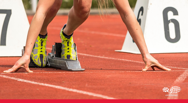 Hodgkinson and Kerr headline London Athletics Meet Close up of blonde woman in the starting blocks on a red track