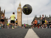 Saucony London 10k: Race info Runners running towards and away from Big Ben/Elizabeth Tower