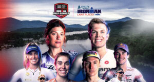 Montage of female and male triathletes