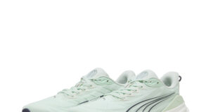 Mint green running shoes