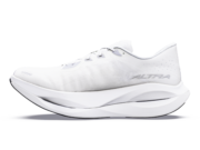 Altra just split the Super Shoe wide open White running shoe on white background