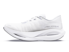Altra just split the Super Shoe wide open White running shoe on white background