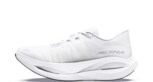 White running shoe on white background