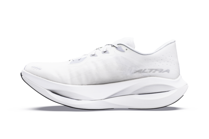 Altra White running shoe on white background