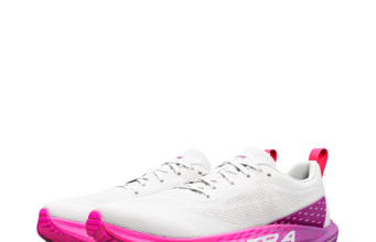 Altra launches Vanish Pulse for road running White running shoes with a high drop bright pink sole