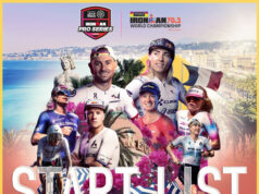 Lucy Charles-Barclay leads IRONMAN 70.3 World Championship field Montage of triathletes over an aerial shot of the Nice coastline