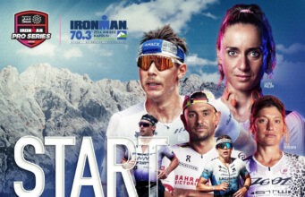 IRONMAN 70.3 Zell am See-Kaprun set for World Championship showdown Montage of triathletes in front of a mountainous backdrop
