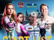 Laura Philipp headlines field at IRONMAN Kalmar Montage of six triathletes over a city landscape.