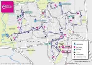 A map showing the route of the half marathon